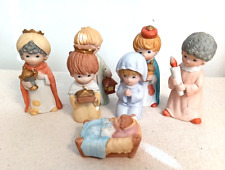 Vintage 7 Pc Homco Childrens Nativity Set Christmas 5602 and 5609  picture