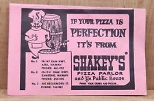 Vintage Late 1960s Early 1970s Shakey's Pizza Parlor Menu Oahu Hawaii Kaneohe picture