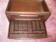 Antique Store Curved Top Wooden Display Case Has Hinged Door W/Divided 2 Drawers picture