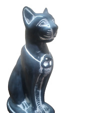PHARAOH ANTIQUE ANCIENT EGYPTIAN Statue Goddess Bastet Cat Isis Stone Handmade picture
