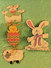 2 Wooden Easter Decorations Standing Easter Bunny 5
