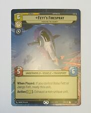 STAR WARS UNLIMITED FETTS FIRESPRAY RARE HYPERSPACE FOIL MINT CARD 447 picture
