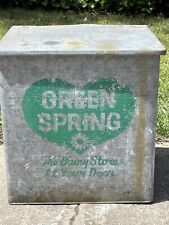 Vintage Insulated Green Spring Dairy Baltimore MD Galvanized Metal Milk Box picture