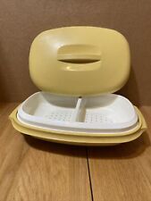 Vintage Tupperware Microwave Vegetable Rice Steamer Tray Harvest Gold 1273 picture
