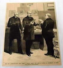 1889 magazine engraving ~ JAMES G. BLAINE, SECRETARY OF STATE ~ taking oath picture