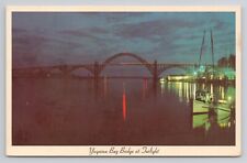 Yaquina Bay Bridge at Twilight Postcard 3606 picture