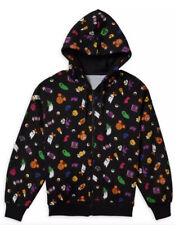 Disney Parks Halloween 2022 MICKEY Treats Ghost Zip Up Hooded Jacket M 2X NEW picture