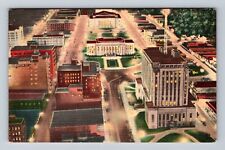 Oklahoma City OK-Oklahoma, Aerial Civic Center at Night, Vintage c1950 Postcard picture