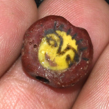 Genuine Ancient Roman Mosaic Gabri Glass Face Bead from Hebron Palestine picture