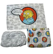 Vintage 2004 The Simpsons Twin Size Sheet 3 Piece Set Fitted Flat & Pillow Case picture