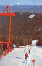 Mt. Ashland Skiing T Bar Lift Oregon c1950s Fred Baker Chrome Vintage Postcard picture