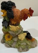 Vtg K’s Collection Resin Summer Rooster Chicks Sunflower Snail Shovel Figurine picture