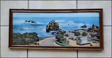 ANTIQUE COLORFUL PANORAMIC VIEW BIARRITZ VIRGIN ROCK POSTCARD 1900 picture