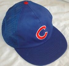 Vtg CHICAGO CUBS SNAPBACK HAT Rare Retro C Logo MLB BASEBALL Mesh CAP  picture