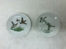 2 Vintage Ceramic Geese & Pheasant Collector Plates 4 1/4