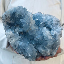 7.5lb Large Natural Blue Celestite Crystal Geode Quartz Cluster Mineral Specime picture
