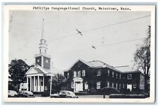 c1930's Philips Congregational Church Cars Watertown Massachusetts MA Postcard picture