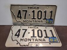 PAIR 1962 Montana TRUCK MEAGHER CO  License Plate Tag picture