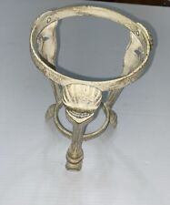 Vintage Cast Iron W/ Gold Gilt Work Plant Stand Holder 8” Tall Seashell Design picture
