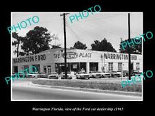 OLD 8x6 HISTORIC PHOTO OF WARRINGTON FLORIDA THE FORD CAR DEALERSHIP c1965 picture
