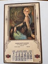 1935 PIN UP CALENDAR FARMERS EQUITY EXCHANGE BOWLING GREEN MO ORIENT COAL picture