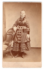 ALLEGHENY PA 1870s Victorian TEEN GIRL GREAT DRESS FASHION CDV No ID Antique picture
