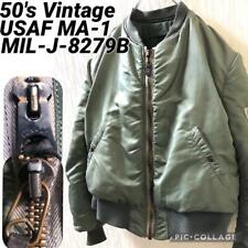 Vintage 1950s US.AIR FORCE MA-1 Flight Jacket MIL-J-8279B Mens Size L Sage Green picture