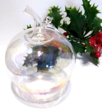 Vintage Christmas Ornament APPLE Hand Blown GLASS BEAUTIFUL picture