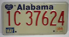 Vintage 1984 Alabama Heart of Dixie Metal License Plate Car Tag 80s P picture