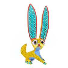 Big Eared Rabbit (Yellow) - Oaxacan Alebrije Wood Carving picture