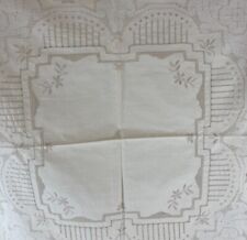 Vintage Beige Art Deco Style Cloth Tablecloth 17” X 50” Grannycore Cottagecore picture