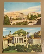 2 Vintage ATHENS Greece COLOR CARD Postcards 1950s MCM Travel Papachrysanthou picture