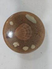 Vintage Unique Designs Abalone Shell & Sand Lucite Trivet /Hot Plate picture