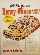  1951 Print Ad Honey Bakers Minced Coffee Cake Holiday Flavor  Advertisement  picture