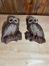 Vintage 70's Homco Pair of Owls Wall Art Molded Resin Foam Decor  picture