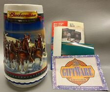 Vintage 2002 Budweiser Beer Holiday Stein Guiding the Way Home picture