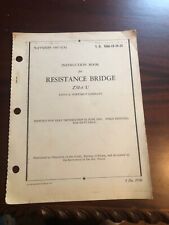 1950 Instruction Book for Resistance Bridge ZM-4/U US Navy T.O. 33A1-12-15-21 picture