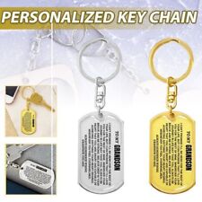To My Grandson Keychain Stainless Steel Keychain Granddaughter Keyring Gift picture
