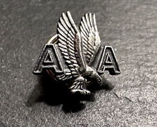 VINTAGE AMERICAN AIRLINES AA STERLING SILVER LAPEL SCREW BACK PIN D117 picture