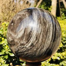 3.89LB TOP Natural Silver Obsidian Sphere Crystal quartz Ball Healing 2785 picture