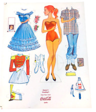 Vintage 1950's/1960's Coke COCA-COLA Advertising PAPER DOLL Seasons Greetings picture