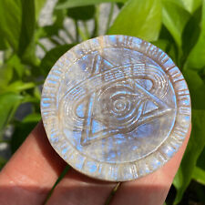 Natural moonstone quartz eye skull hand carved crystal reiki Healing 1pc picture