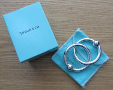 TIFFANY & CO STERLING SILVER DOUBLE RINGS BABY RATTLE W/ BOX & POUCH EXC COND picture