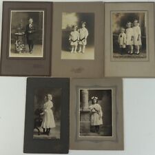 Lot of 5 Antique Portrait Cabinet Photographs Children & Communion Milwaukee, WI picture