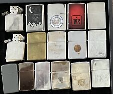 Lot of 14 Vintage Used Zippo Lighters picture