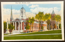 Meriden CT View of City Hall about 1915-1930 MintSHIPS FREE picture