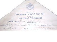 Vintage Freemason Masonic Initiation Lambskin Apron Nashville Tennessee  picture