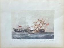 1937 Print British frigate dismasted by the Constitution -1937 U.S. Naval Museum picture