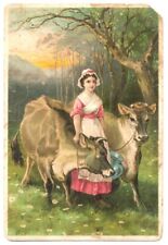 Trade Card - Dr Jayne Remedies - Milkmaid with Jersey Cows - Wayne, Nebraska picture