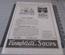 1922 Campbell’s Tomato Soup, 21 Kinds 12 Cent a Can, Vintage Print Ad picture